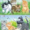 Larsen 2er-Set Rahmen-Puzzle, 10 Teile, 28x18 Cm, Kätzchen