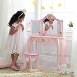 KidKraft Frisiertisch & Hocker Prinzessin, Rosa -Spielzeug Geschaft 11857221 03