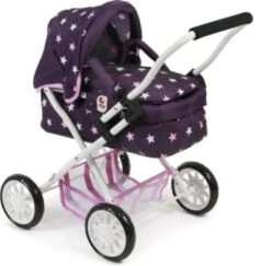 CHIC 2000 Mini-Kuschel-Puppenwagen SMARTY, Dots Brombeere