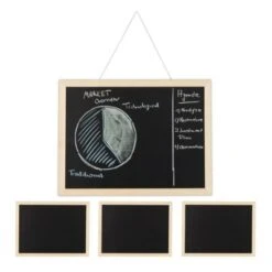 Relaxdays 4 X Kreidetafel Mit Holzrahmen 30x40 Cm