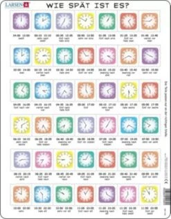 Larsen Rahmen-Puzzle, 42 Teile, 36x28 Cm, Wie Spät Ist Es?