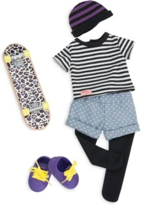 Our Generation Outfit Mit Skateboard Für 46cm Puppen 1 Our Generation Outfit Mit Skateboard Für 46cm Puppen