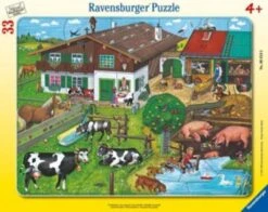 Ravensburger Rahmen-Puzzle, 33 Teile, 32,5x24,5 Cm, Tierfamilien