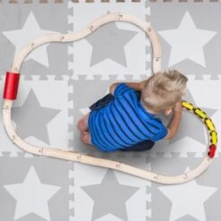 Relaxdays 18 X Puzzlematte Sterne Weiß-grau -Spielzeug Geschaft 16560570 03