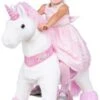PonyCycle Kinder Reittiere Sternschnuppe Einhorn U-Serie Weiß Rosa Small Mit Sound