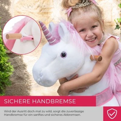 PonyCycle Kinder Reittiere Sternschnuppe Einhorn U-Serie Weiß Rosa Small Mit Sound 3 PonyCycle Kinder Reittiere Sternschnuppe Einhorn U-Serie Weiß Rosa Small Mit Sound - Image 3
