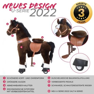 PonyCycle Kinder Reittiere Mister Ed Pferd Braun Small Mit Sound - 3 Jahre Garantie 2 PonyCycle Kinder Reittiere Mister Ed Pferd Braun Small Mit Sound - 3 Jahre Garantie - Image 2