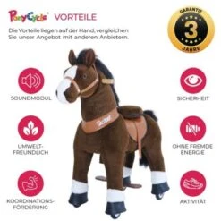 PonyCycle Kinder Reittiere Mister Ed Pferd Braun Small Mit Sound - 3 Jahre Garantie 9 PonyCycle Kinder Reittiere Mister Ed Pferd Braun Small Mit Sound - 3 Jahre Garantie -Spielzeug Geschaft 16707144 04