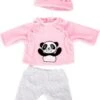 BAYER Kleider Für Puppen 33-38 Cm: 3-tlg. Set - Hose, Oberteil, Mütze, Rosa/weiß