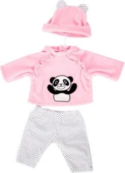 BAYER Kleider Für Puppen 33-38 Cm: 3-tlg. Set - Hose, Oberteil, Mütze, Rosa/weiß