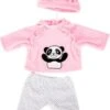 BAYER Kleider Für Puppen 40-46 Cm: 3-tlg. - Hose, Oberteil, Mütze, Rosa/weiß