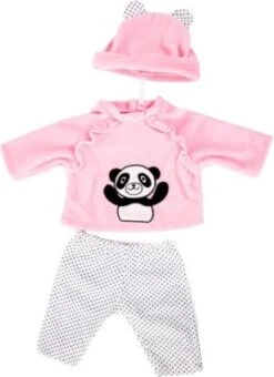 BAYER Kleider Für Puppen 40-46 Cm: 3-tlg. - Hose, Oberteil, Mütze, Rosa/weiß
