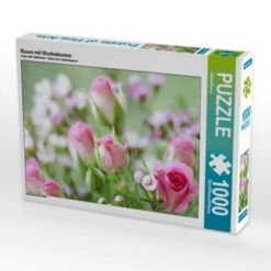 CALVENDO® Puzzle CALVENDO Puzzle Rosen Mit Wachsblumen - 1000 Teile Foto-Puzzle Für Glückliche Stunden