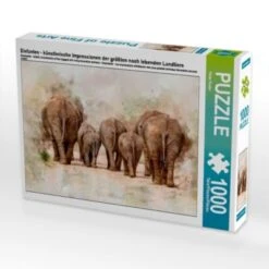 CALVENDO® Puzzle CALVENDO Puzzle Elefanten - Künstlerische Impressionen Der Größten Noch Lebenden Landtiere - 1000 Teile Foto-Puzzle Für Glückliche Stunden