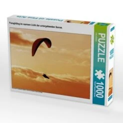 CALVENDO® Puzzle CALVENDO Puzzle Paragliding Im Warmen Licht Der Untergehenden Sonne. - 1000 Teile Foto-Puzzle Für Glückliche Stunden