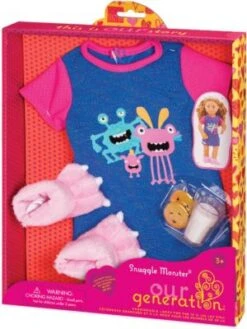 Our Generation Schlafanzug Und Monster-Hausschuhe Für 46 Cm Puppen