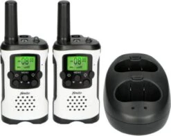 Alecto FR175 - Set Von Zwei Walkie Talkies - Reichweite Von Bis Zu 7 Kilometern, Weiß/schwarz