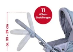 KNORRTOYS.COM Puppenbuggy Liba - Flying Hearts Blue Pink -Spielzeug Geschaft 18848480 06