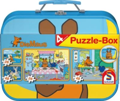 Schmidt Spiele Puzzlekoffer 2 X 26 Und 2 X 48 Teile Die Maus 1 Schmidt Spiele Puzzlekoffer 2 X 26 Und 2 X 48 Teile Die Maus