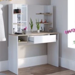 Vicco Schminktisch DAENERYS Weiß-Sonoma Frisiertisch Kommode Frisierkommode Spiegel -Spielzeug Geschaft 19335255 05