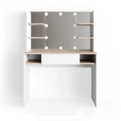 Vicco LED Schminktisch DAENERYS WeiĂ-Sonoma Frisiertisch Frisierkommode Spiegel