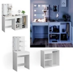 Vicco Schminktisch Frisiertisch Kommode Isabelle LED-Beleuchtung Beistellschrank -Spielzeug Geschaft 19337269 03