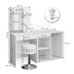 Vicco Schminktisch Frisiertisch Isabelle LED-Beleuchtung Hocker Beistellschrank -Spielzeug Geschaft 19337289 04