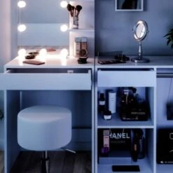 Vicco Schminktisch Frisiertisch Isabelle LED-Beleuchtung Hocker Beistellschrank -Spielzeug Geschaft 19337289 05