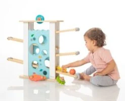 Howa Kugelbahn Aus Holz Mit 6 Rollelementen 7 Howa Kugelbahn Aus Holz Mit 6 Rollelementen -Spielzeug Geschaft 19570499 03