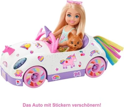 Barbie Chelsea Puppe Spiel-Set Inkl. Auto, Regenbogen-Einhorn 4 Barbie Chelsea Puppe Spiel-Set Inkl. Auto, Regenbogen-Einhorn - Image 4