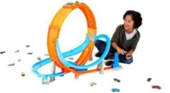 Hot Wheels Looping Crash Trackset Inkl. 1 Spielzeugauto, Motorisierte Autorennbahn -Spielzeug Geschaft 20501603 06