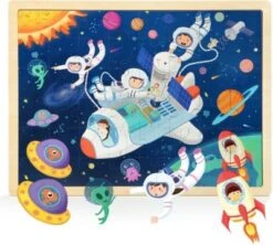 TOPBRIGHT Holzpuzzle Weltraum, 48 Teile