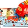 TOPBRIGHT Holzpuzzle Feuerwehr Mit Fahrzeug Zum Aufbewahren