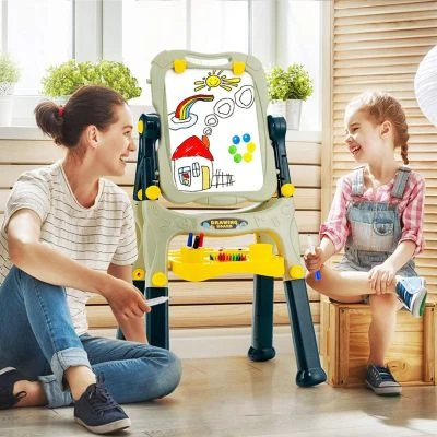 COSTWAY® Kindertafel Staffelei Standtafel Höhenverstellbar 2 COSTWAY® Kindertafel Staffelei Standtafel Höhenverstellbar - Image 2