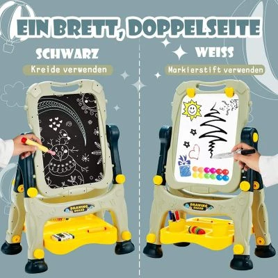 COSTWAY® Kindertafel Staffelei Standtafel Höhenverstellbar 5 COSTWAY® Kindertafel Staffelei Standtafel Höhenverstellbar - Image 5