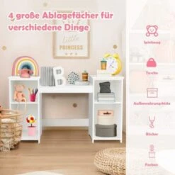 COSTWAY® Schminktisch Mit 3 Spiegeln & 4 Ablagen -Spielzeug Geschaft 21653147 04