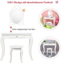 COSTWAY® Schminktisch Kinder Frisiertisch 10 COSTWAY® Schminktisch Kinder Frisiertisch -Spielzeug Geschaft 21653373 05