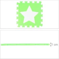 Relaxdays 36 X Puzzlematte Sterne Weiß-grün -Spielzeug Geschaft 22161817 05