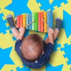 Relaxdays 36 X Puzzlematte Sterne Weiß-grün -Spielzeug Geschaft 22161817 06