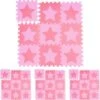 Relaxdays 36 X Puzzlematte Sterne Rosa-pink