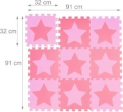 Relaxdays 36 X Puzzlematte Sterne Rosa-pink -Spielzeug Geschaft 22161845 04