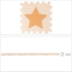 Relaxdays 45 X Puzzlematte Sterne Orange-beige -Spielzeug Geschaft 22161878 05
