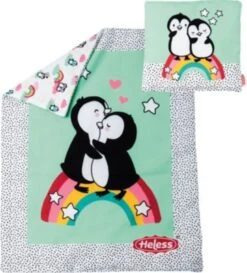 Heless Puppen-Bettdecke "Pinguin PĂĽnktchen" (44 X 34 Cm) Mit Kissen (16 X 16