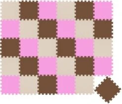 LittleTom Puzzlematte Kombi Beige Braun Pink 16795 + 16788 + 16791 27 Teile