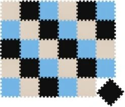 LittleTom Puzzlematte Schwarz Beige Hellblau 16789 - 16795 - 16790 27 Teile
