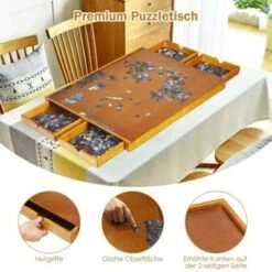 COSTWAY® Puzzletisch Mit 4 Schubladen -Spielzeug Geschaft 22987587 05