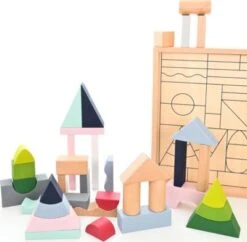EverEarth Stylische Bauklötze, 37 Teile In Holzkiste -Spielzeug Geschaft 23198459 06