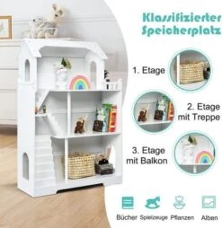 COSTWAY® Puppenhaus Kinderregal 81x29x116cm 8 COSTWAY® Puppenhaus Kinderregal 81x29x116cm -Spielzeug Geschaft 23416379 03