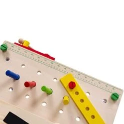 LEO & EMMA Werkbank Holz Kinderwerkbank Mit Werkzeug Aus Holz, Blau Lackiert, 50tlg -Spielzeug Geschaft 24097766 04