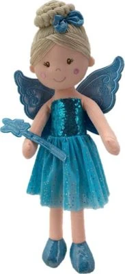 Sweety-Toys 13265 Stoffpuppe Fee Mit Blauem Kleid Und Zauberstab, 60 Cm